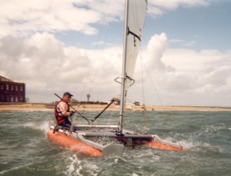 catamaran sailing uk: calshot cliff